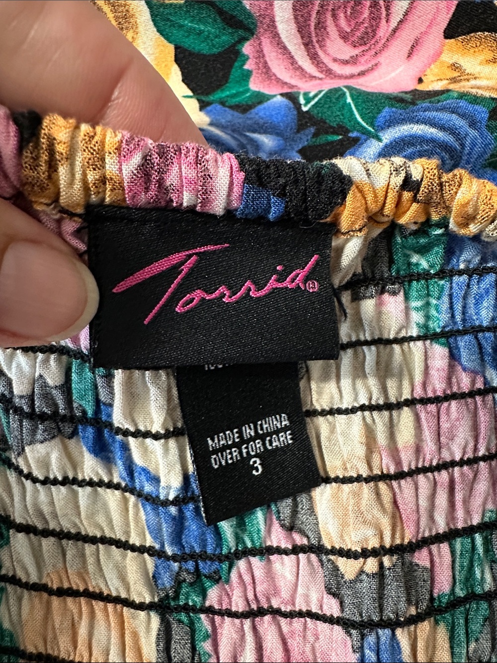 Rare Torrid Rose Print Dress Sz 3X Removable Straps Strapless HTF - Picture 6 of 7